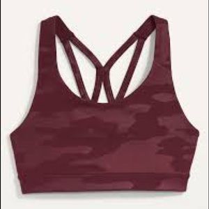 Old Navy Maroon Camo Sports Bra